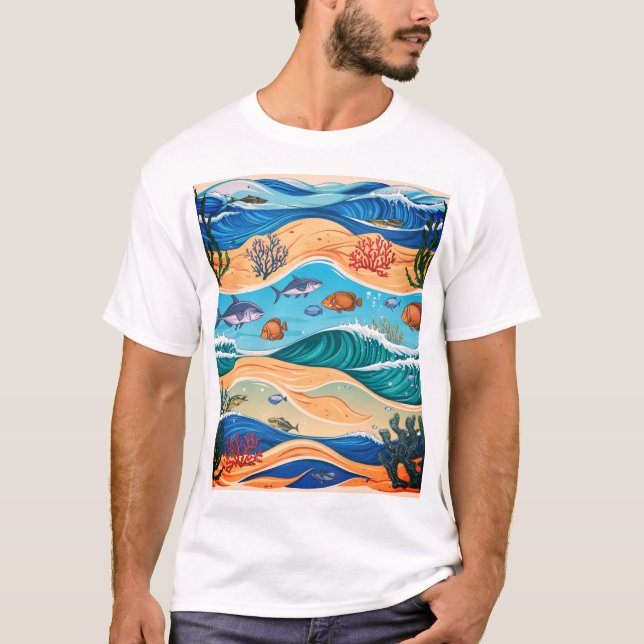 Manar Snyggt & Comfortable Marine-Inspired T Shirt (Framsida)