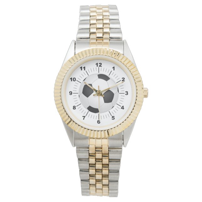 Manar Soccer Ball Two-Tone Bracelet Watch Armbandsur (Framsida)