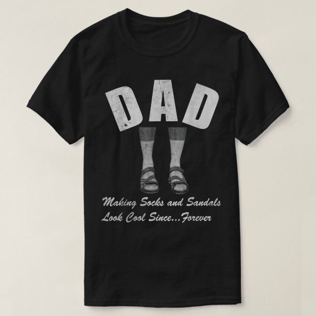 Manar Socks Sandals Funny T shirtsDads Fars dag  Shirt (Design framsida)