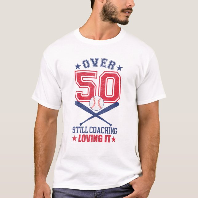 Manar Softball Coach 50-årig 50-dagars födelsedags T Shirt (Framsida)