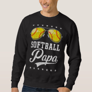 Manar Softball Pappa Proud Grandpa of Softball Pla Lång Ärmad Tröja