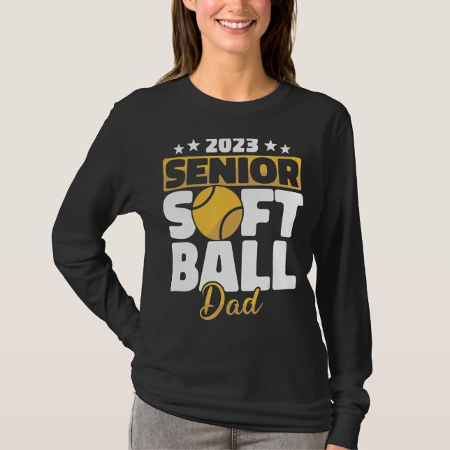 Manar Softball Pappa Softball-spelare T Shirt (Framsida)