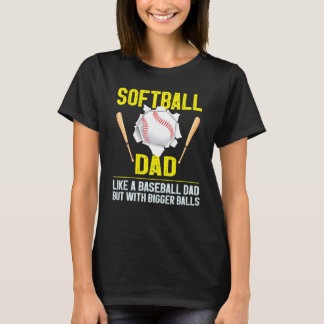 Manar Softball Pappa som en baseboll men med störr T Shirt