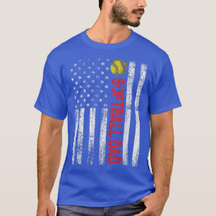 Manar Softball Pappa USA flagga Amerikanska pappa T Shirt