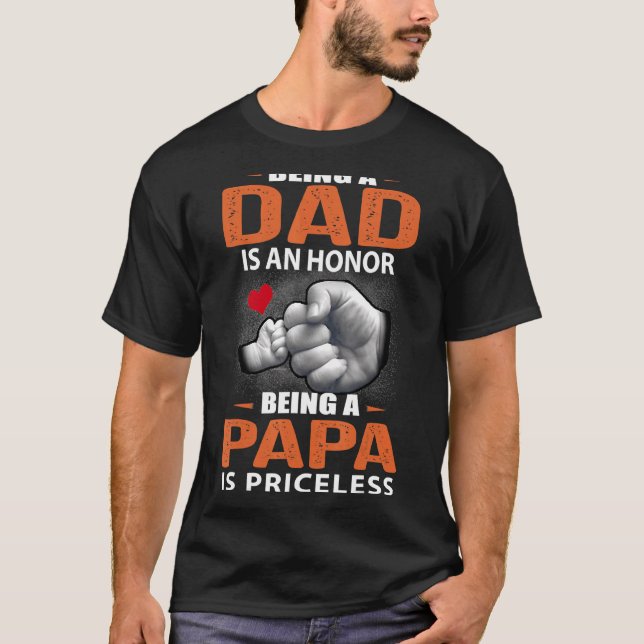 Manar som är Pappa är en ära att vara Pappa är Pri T Shirt (Framsida)