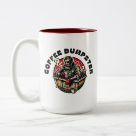 Manar som dricker kaffe med en bra som skrattar Två-Tonad mugg