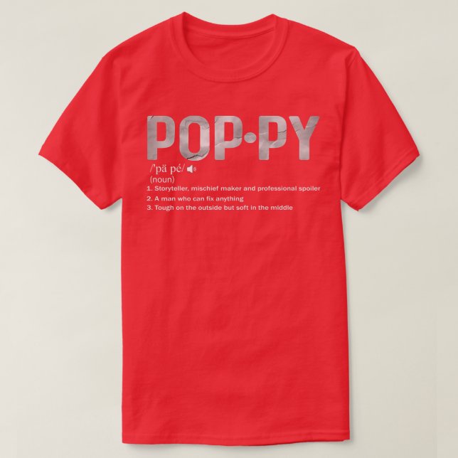 Manar som en vanlig "Grandpa Only Cooler PopPy Def T Shirt (Design framsida)