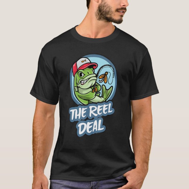 Manar som fiskar i Reel Deal T Shirt (Framsida)