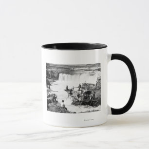 Manar som fiskar på Celilo nedgångar, fotograferar Mugg