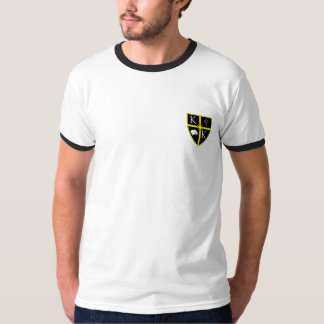 Manar som lämnas bröstkorgvapensköldringeren t-shirt
