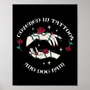 Manar som omfattas av tatueringar och Hund Hair Ta Poster