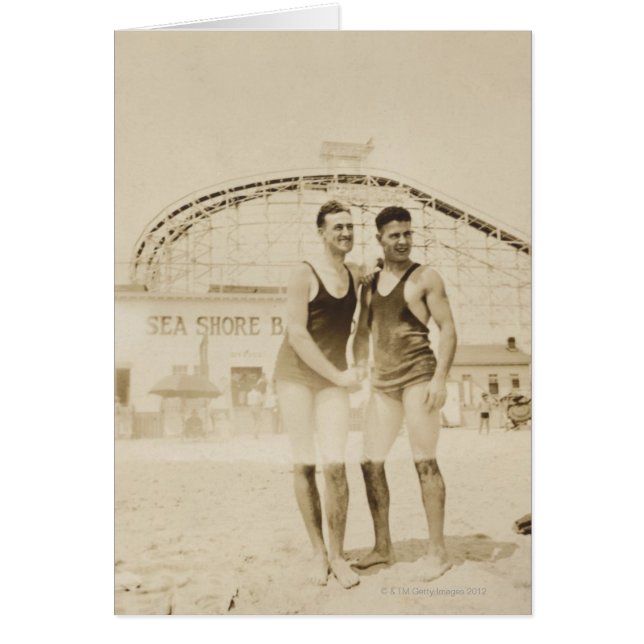 Manar som står på strand hälsningskort (Framsidan)