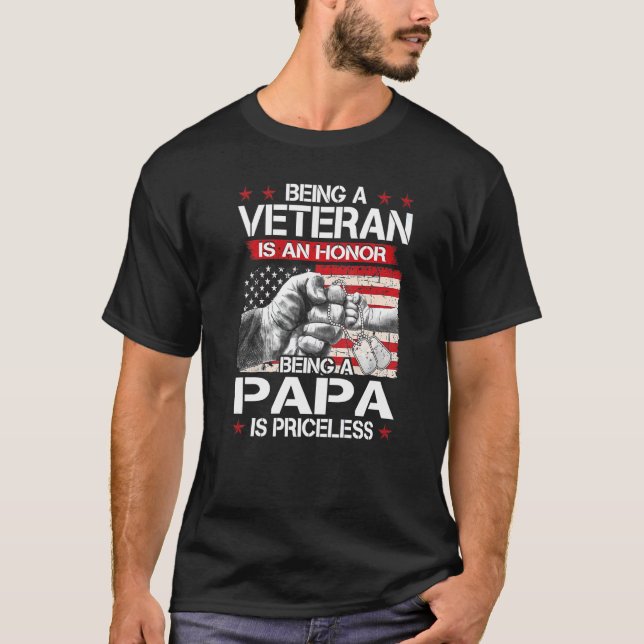Manar som veteran är en ära att vara Pappa är P T Shirt (Framsida)