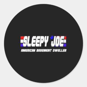 Manar Sömnig Joe Basement Dweller Pro Trump Anti-B Runt Klistermärke