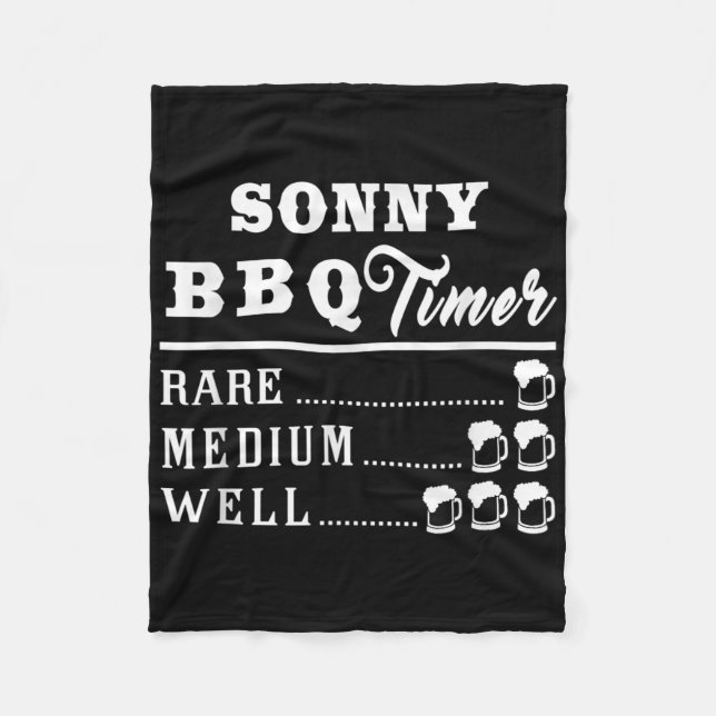 Manar Sonny Bbq Timer Beer Drinking Funny Grilling Fleecefilt (Framsidan)