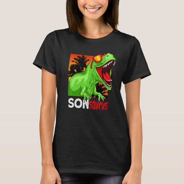 Manar Sonsaurus Rex Dinosaur Fars dag 1 T Shirt (Framsida)