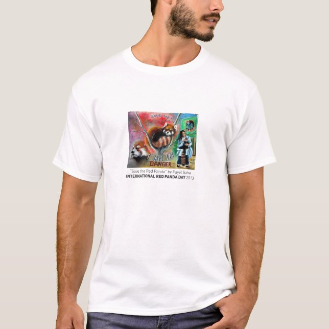 Manar "spara för den röda pandaen" utslagsplats t-shirt (Framsida)