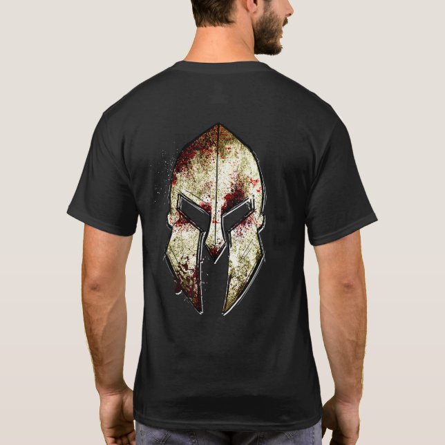 Manar Spartan Helmet Gladiator Warrior I Leon T Shirt (Baksida)