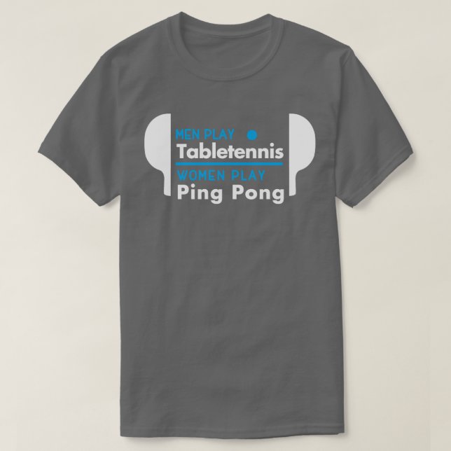 Manar spelar bord tennis-kvinnor pingpinne vit t shirt (Design framsida)