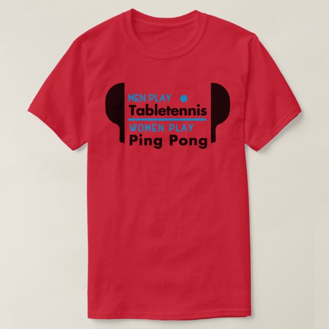 Manar spelar bord tenniskvinnor pingpongsvart t shirt (Design framsida)