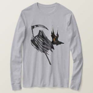 Manar Spooky Grim Reaper Castle Halloween Shirt Tröja