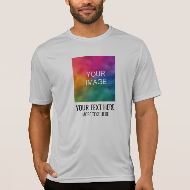 Manar Sport-Tek konkurrent Activewear Silver Grått T Shirt (Framsida)