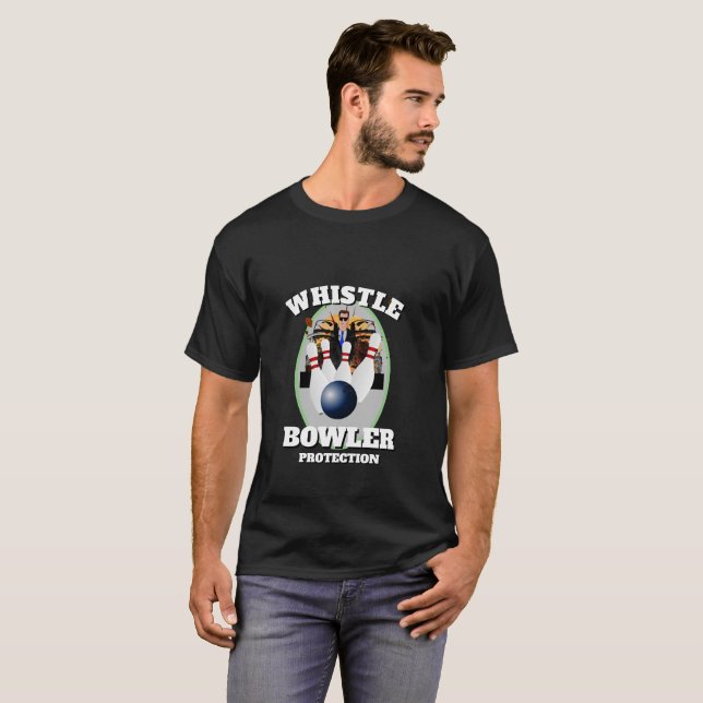Manar Sports Bowling SHIRT Funny WHISTLE BOWLAREAR T Shirt (Hel framsida)