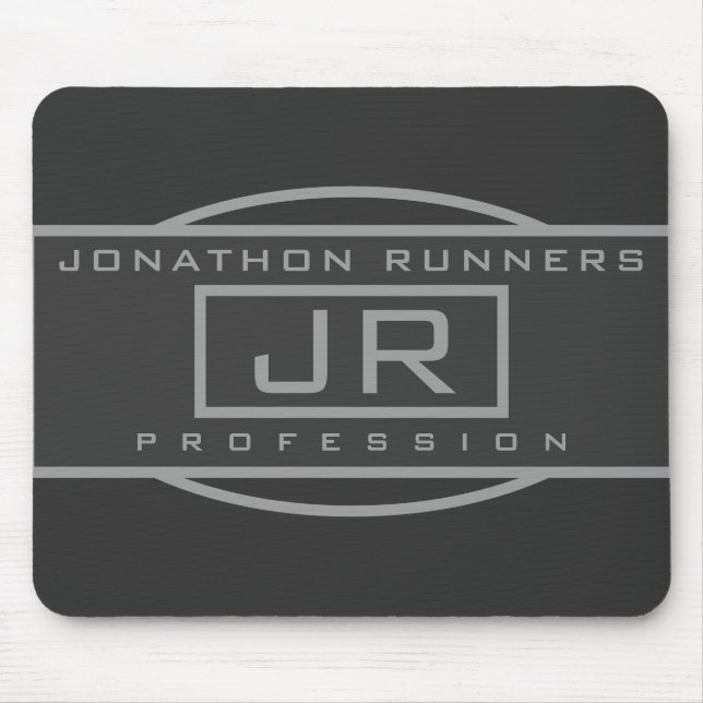 Manar Sporty Geometric Grått & Mörk Grays Musmatta (Framsidan)