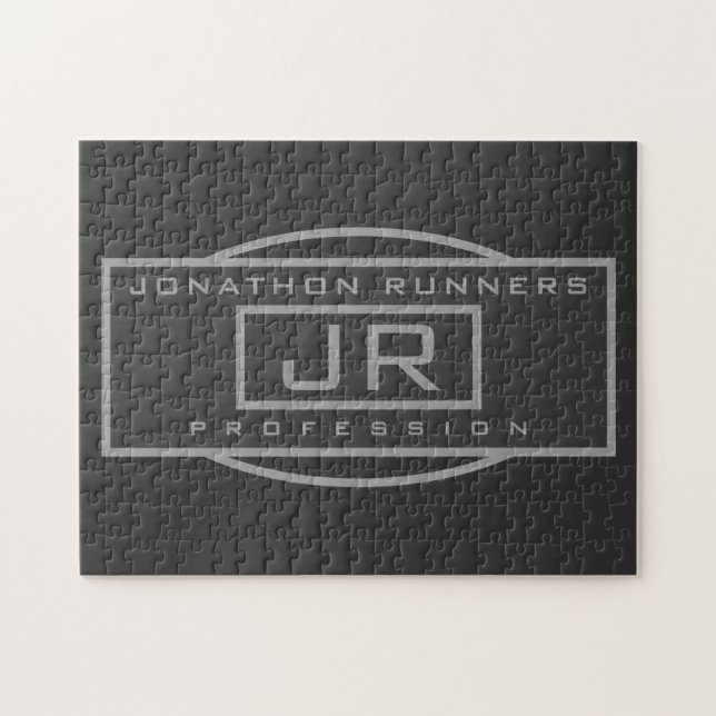 Manar Sporty Geometric Grått & Mörk Grays Pussel (Horisontell)