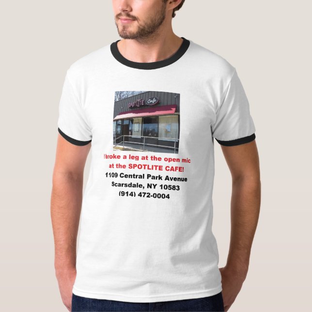 Manar Spotlite Cafe öppen Mic T Shirt (Framsida)