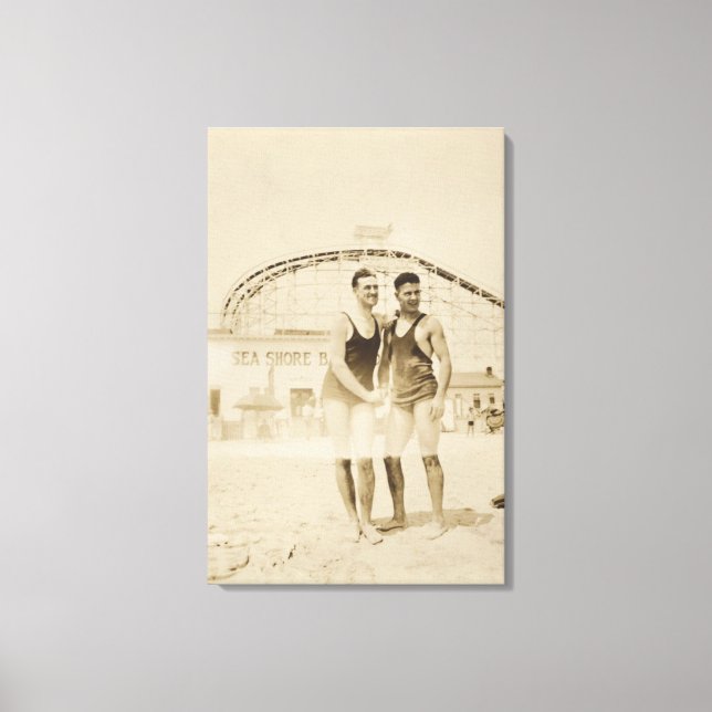 Manar Ställande vid Beach Canvastryck (Framsida)