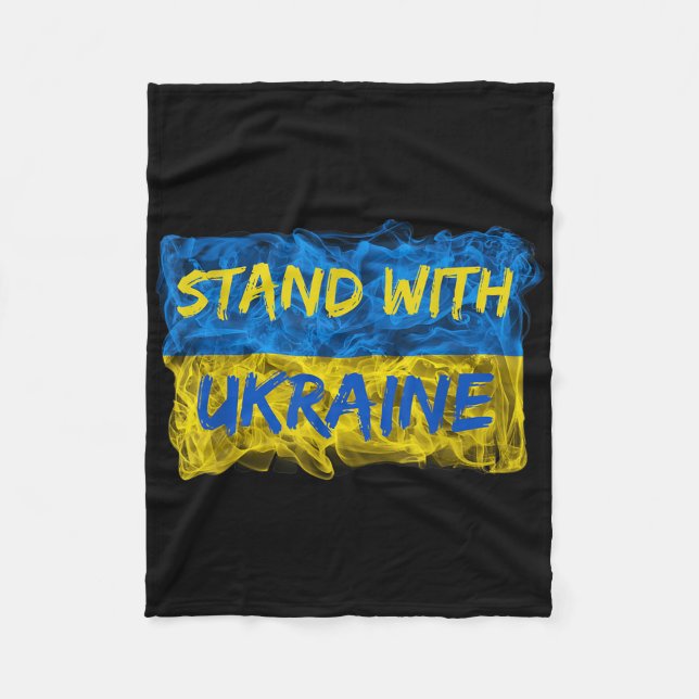 Manar står med Ukraina, Ukraina, Flagga, Solidarit Fleecefilt (Framsidan)