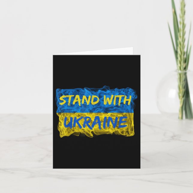 Manar står med Ukraina, Ukraina, Flagga, Solidarit Kort (Framsida)
