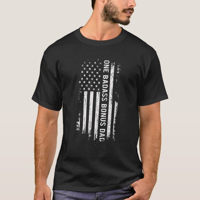 Manar Step Pappa Fars dag Shirt One Badass Bonus D T (Framsida)