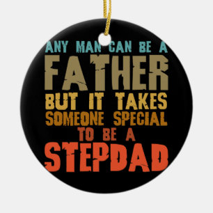 Manar Stepdad Gifts från dotter Son Stepdotter Julgransprydnad Keramik