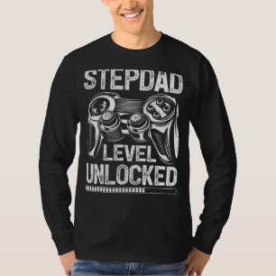 Manar Stepdad Level Unlock Video Gamer Pappor T Shirt
