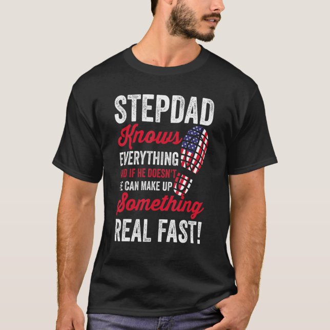Manar Stepdad No Matter Hard Life ger amerikanska  T Shirt (Framsida)
