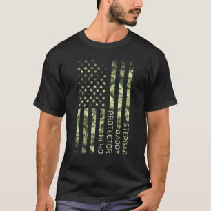 Manar Stepdad Pappa Protector Hero Fars dag Fl T Shirt