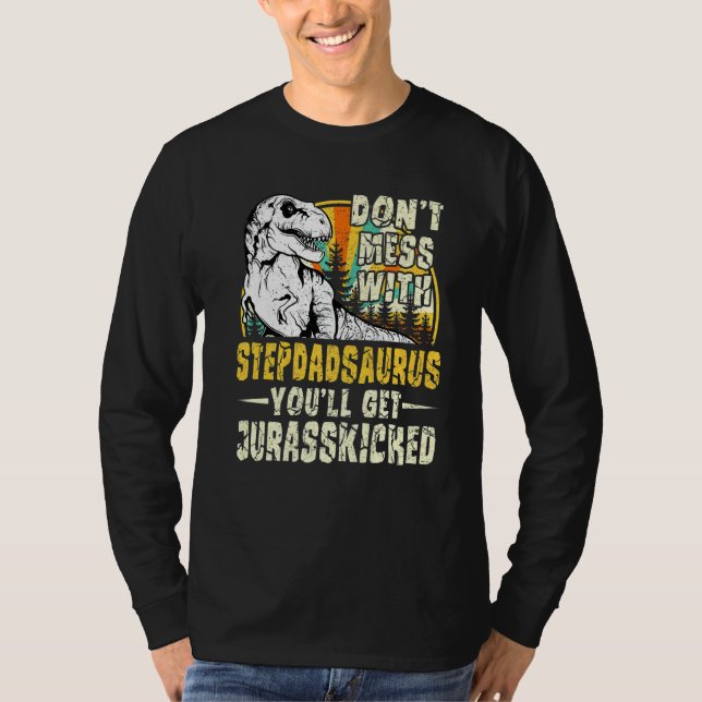 Manar Stepdad Rex Saurus Papasaurus Dinosaurs Mana T Shirt (Framsida)