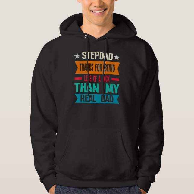Manar Stepdad tack för äkta Pappa Far Hoodie (Framsida)