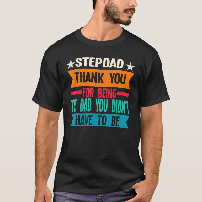 Manar Stepdad Tack för att vara Pappa-pepfathe T Shirt (Framsida)