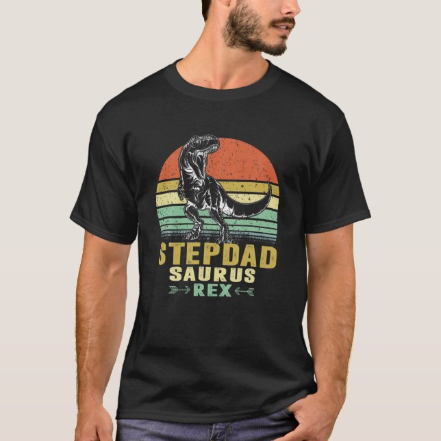 Manar Stepdadsaurus t Rex Dinosaur Funny Stepdad S Shirt (Framsida)