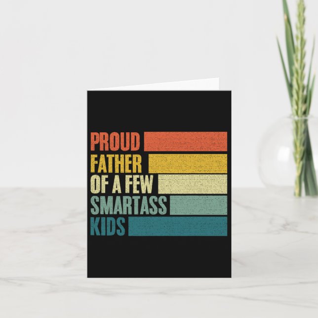 Manar stolt Far i några smarta barn Fars dag Kort (Framsida)