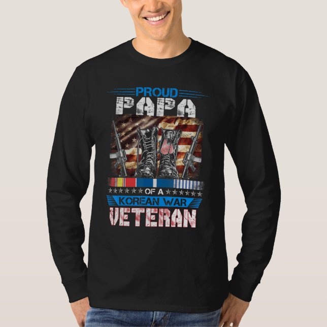 Manar stolt Pappa i koreanska Krig-veteranska kore T Shirt (Framsida)
