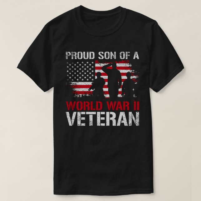 Manar stolt son till Världskrig 2 Veteran - Militä T Shirt (Design framsida)