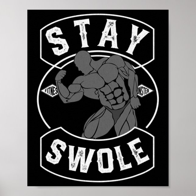 Manar Stop Swole Bodybuilding Fläkt Gift Poster (Framsidan)
