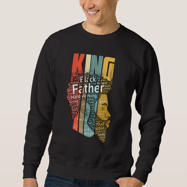 Manar Strong Black Kung African American Tee Natur Lång Ärmad Tröja (Framsida)