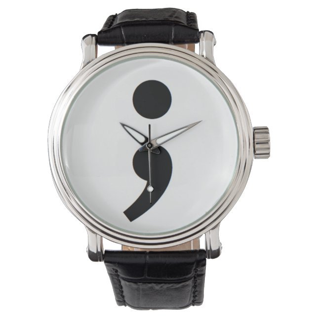 Manar Suicide Prevention Semicolon Watch Armbandsur (Framsida)