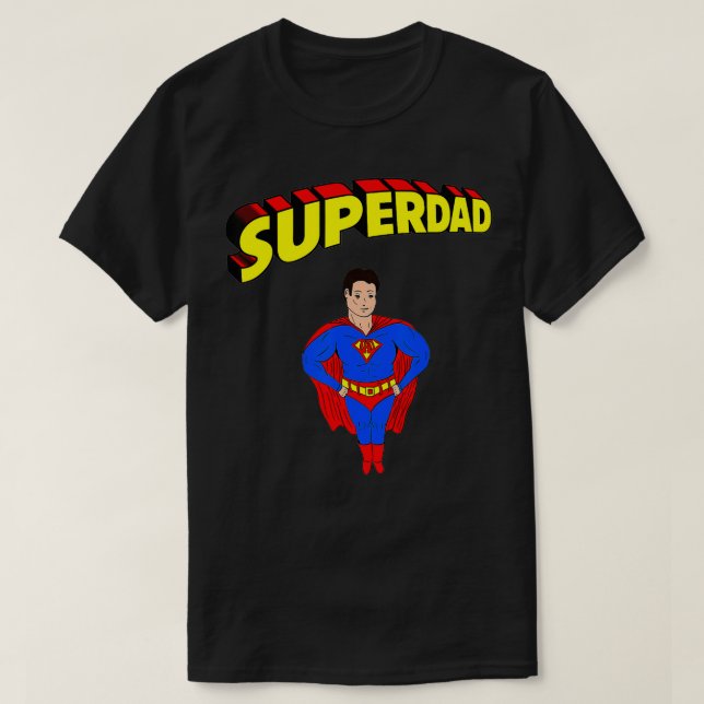 Manar Superdad Toppen Pappa Toppen Hero Superhjält T Shirt (Design framsida)