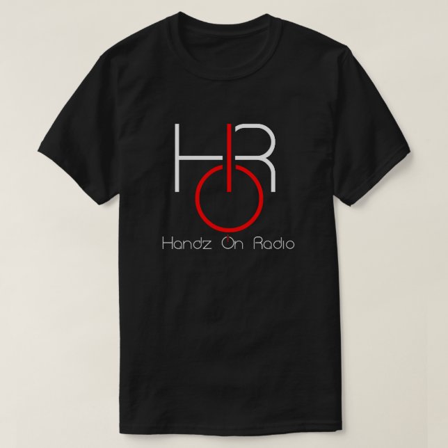 Manar svart T-tröja/röd och vitlogotyp och text Tröja (Design framsida)